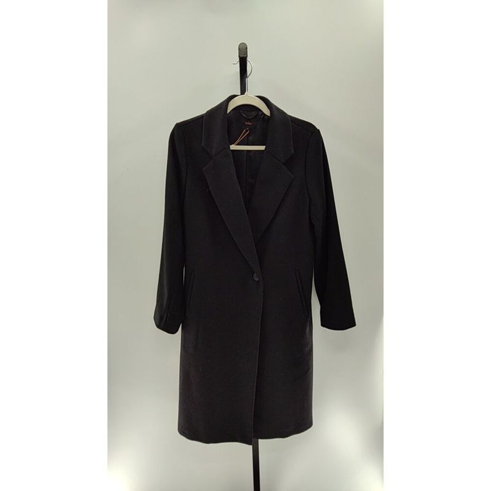 Quince Women Italian Wool Classic Single-Breasted Coat Black Outerwear